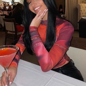 Oh Polly High Neck Mesh Top